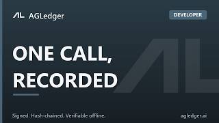AGLedger: developer quickstart with the CLI
