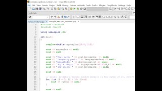 Complex Numbers and Random Numbers in C++