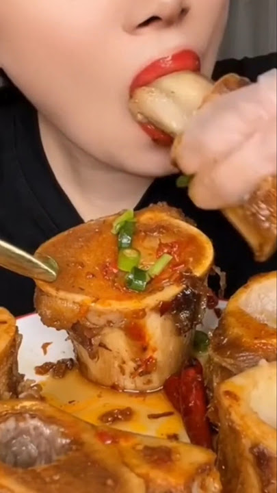 huge 😋 beef bone marrow #food #beefbonemarrow #mukbang