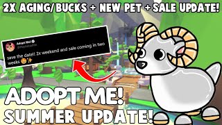 NEW ADOPT ME SUMMER UPDATE 2021 COMING IN 2 WEEKS! NEW 2X AGING/BUCKS +NEW PETS +SALE! ROBLOX