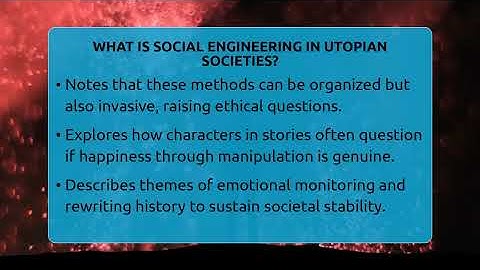 What Is Social Engineering In Utopian Societies? - The SciFi Reel
