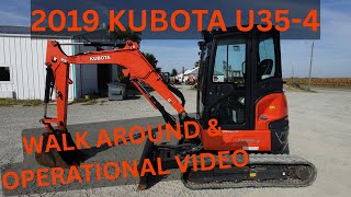 2019 Kubota U35 4 Excavator Walk Around & Operational Video    $39,900
