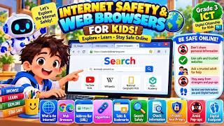 Internet Safety & Web Browsers for Kids! 🌐 | Digital Citizenship | 3D Animation - Grade 3 News