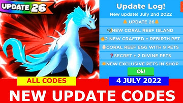 NEW UPDATE CODES *UPDATE 26* [CORAL REEF ISLAND] ALL CODES! Clicker Simulator! ROBLOX | 4 JULY 2022