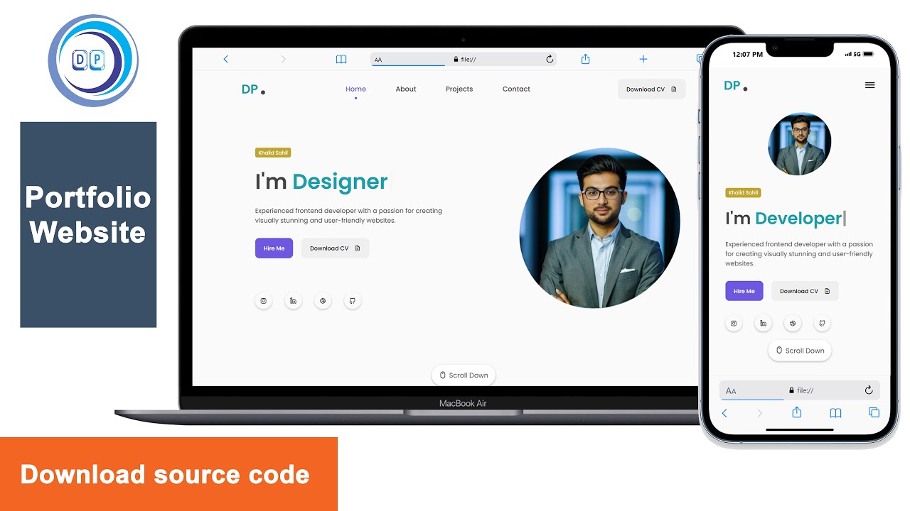 Responsive Personal Portfolio Website using HTML CSS JavaScript # ...