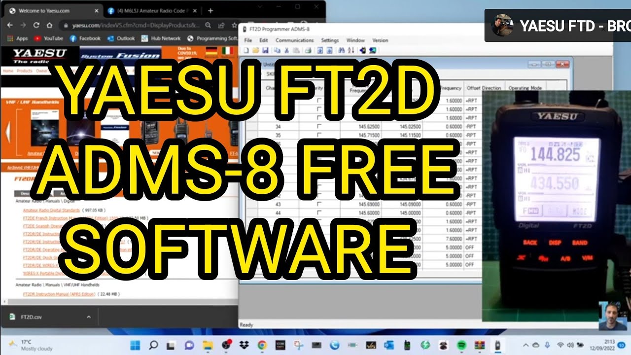 Yaesu ft2d adms8 free software csv install youtube
