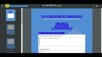 CS408 Quiz 1 SOLUTION 2023 || CS408 QUIZ 1 SOLUTION SPRING 2023