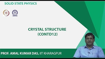 Lecture 17: Crystal Structure (Contd.)