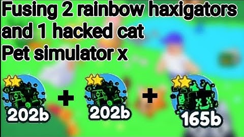 fusing 2 rainbow haxigators and 1 rainbow hacked cat pet simulator x
