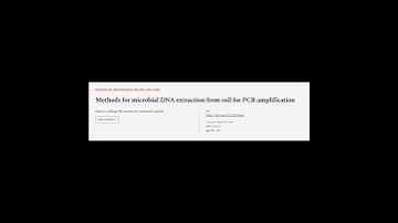 Methods for microbial DNA extraction from soil for PCR amplification | RTCL.TV