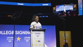 Michelle Obama surprises guests at DC College Signing Day | Get Uplifted