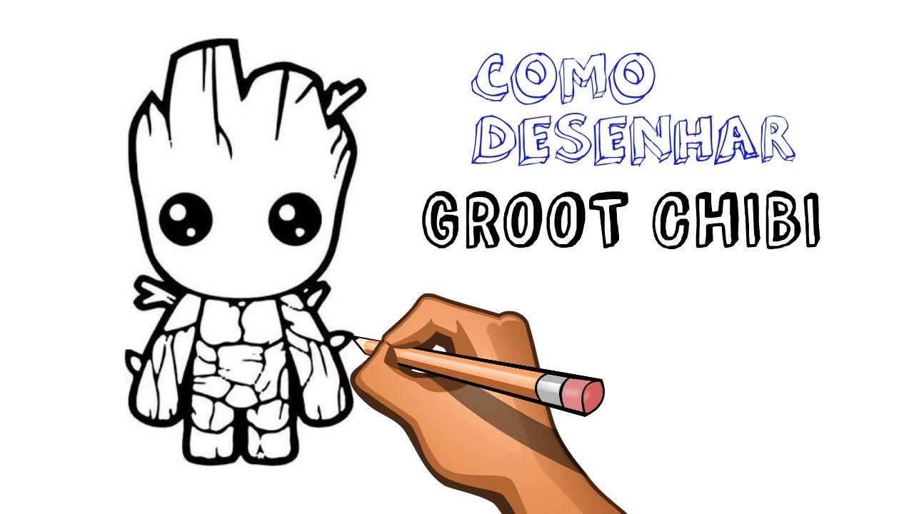 How to draw GROOT (Chibi) - YouTube