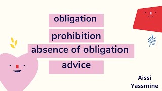 Obligation, Prohibition, Absence of obligation, Advice. الوجوب ،المنع ، غياب الضرورة و النصيحة .
