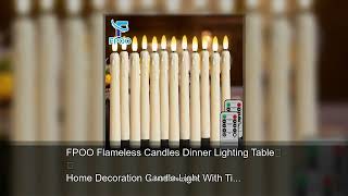 Fpoo Flameless Candles Dinner Lighting Table Home Decoration Candle Light With Timer Remote Fli