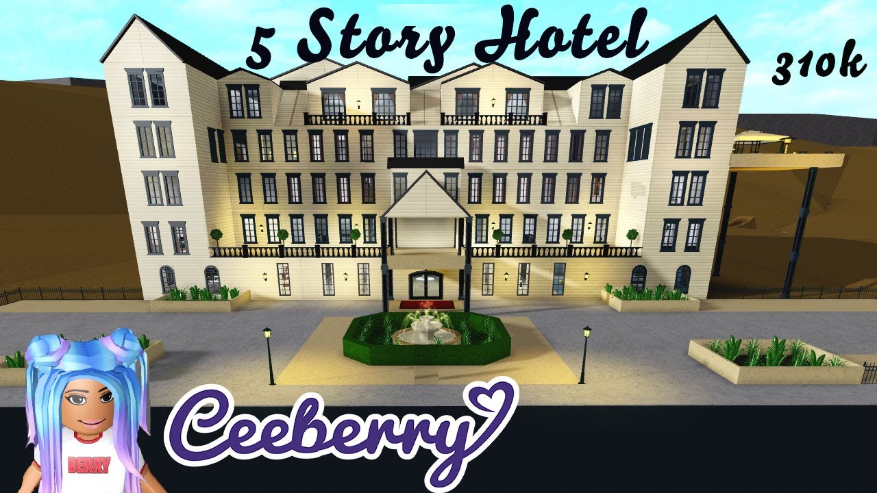 I Built A 5 Story Hotel Bloxburg Speed Build Youtube - roblox bloxburg huge hotel speed build
