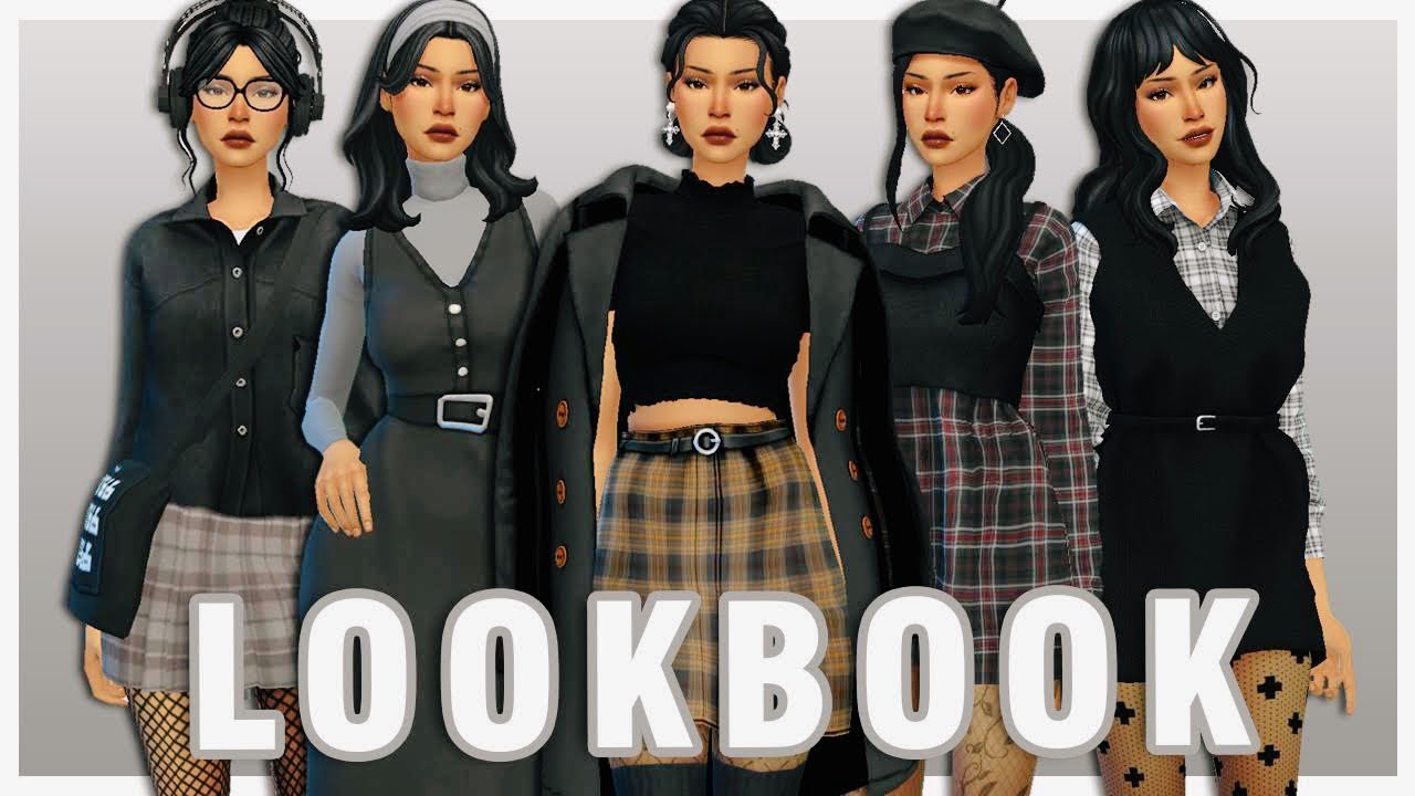DARK ACADEMIA LOOKBOOK 🖤 | Sims 4 Create A Sim + FULL CC LIST - YouTube