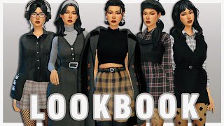 DARK ACADEMIA LOOKBOOK 🖤 | Sims 4 Create A Sim   FULL CC LIST