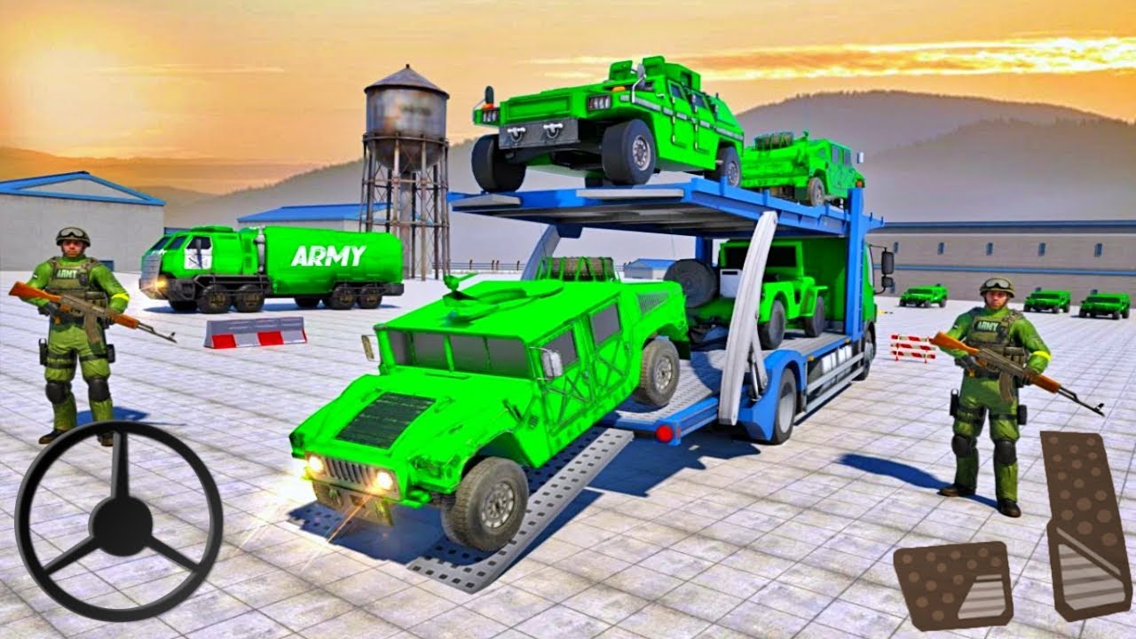 US Army Cargo Plane Transporter 2021 - Army Transporter Truck Driving - New Android Gameplay