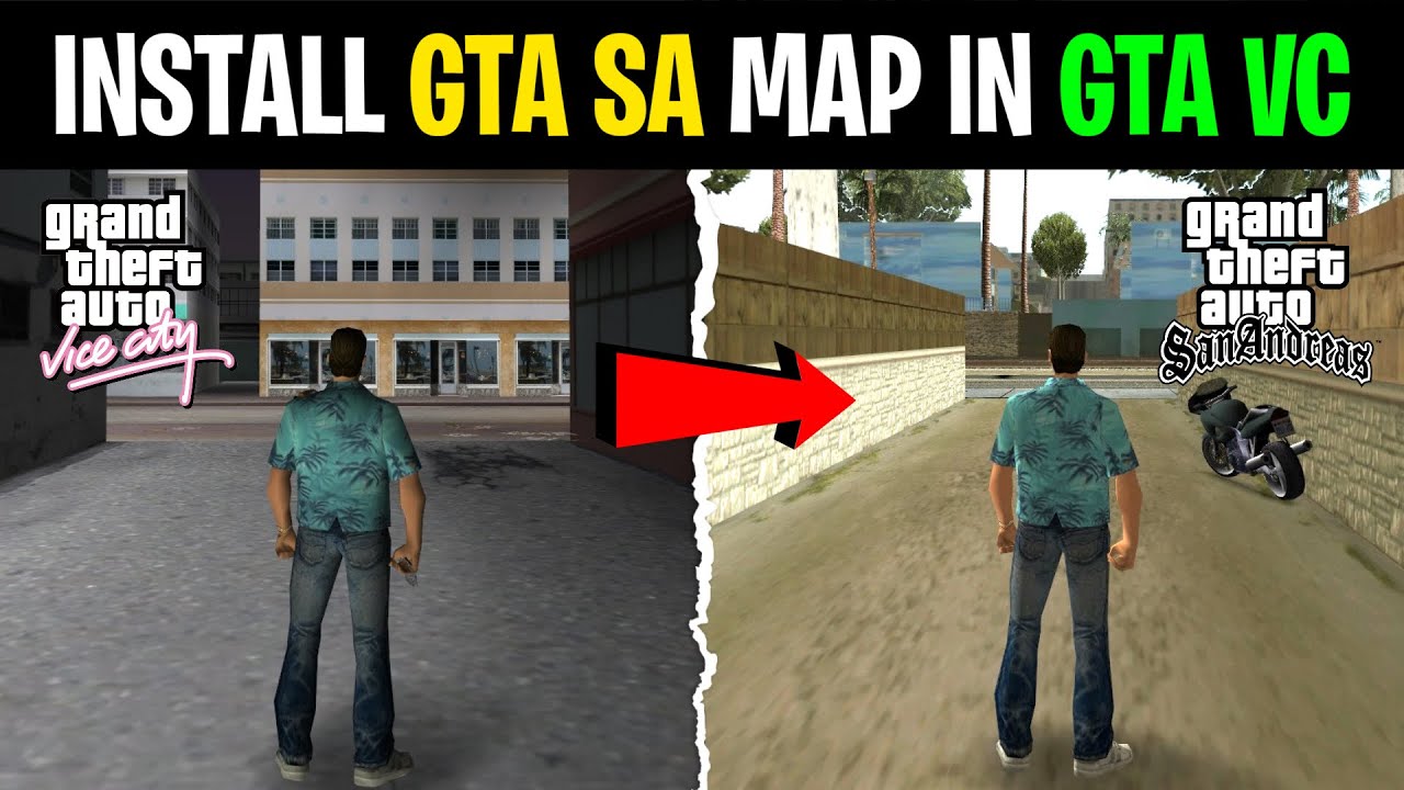 How To Install GTA SA Full Map in GTA Vice City 😍 (Easy Method) - YouTube