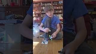 lego destruction. monster truck v Lamborghini v minifigs