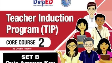 TIP Coursebook 2 SET B Quiz Answer Key | Teacher Induction Program #teachernem