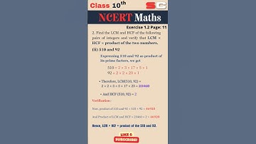 Class 10th Maths NCERT Solutions: Chapter-1 : REAL NUMBERS | Ex 1.2 (2) #ncertsolutions #maths