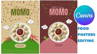 Food poster banane ka bilkul aasan tarika | Canva App | How to edit poster screenshot 4