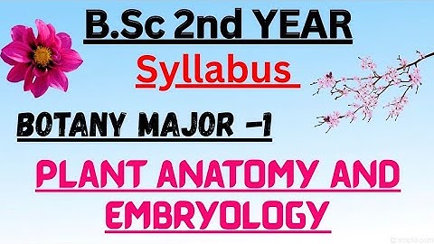 BSc 2nd Year syllabus, Botany Paper-1(plant anatomy & Embryology)
