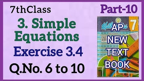7thClass, Simple Equations, Exercise 3.4, Q.No.6,7,8,9,10@mathsworldmakessmartintelugu