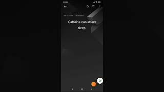 Caffeine can affect sleep.