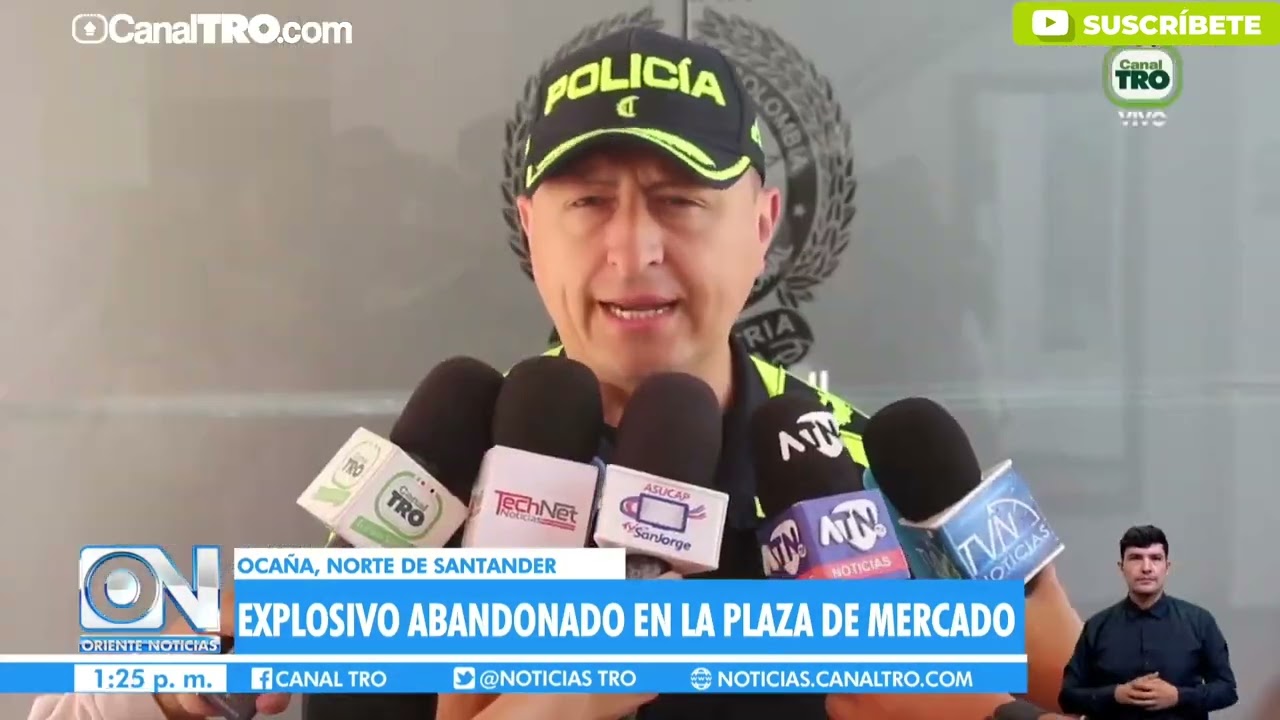 Explosivo abandonado en la plaza de mercado