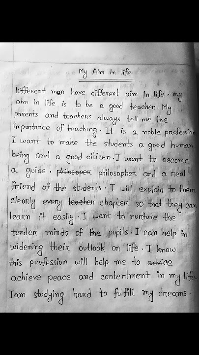 My Aim in life # Paragraph # Easy for all classes