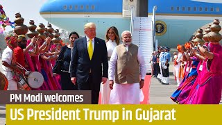 PM Modi welcomes US President Trump in Ahmedabad, Gujarat | PMO