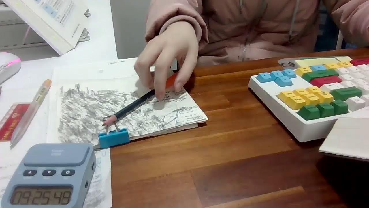 Study with me 2H live💙🍀(no music,background sounds,no bgm,real sound) Day2