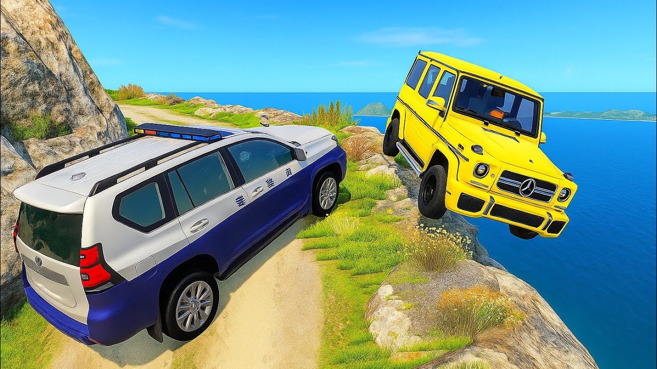 Cars Vs Dangerous Cliff Roads 