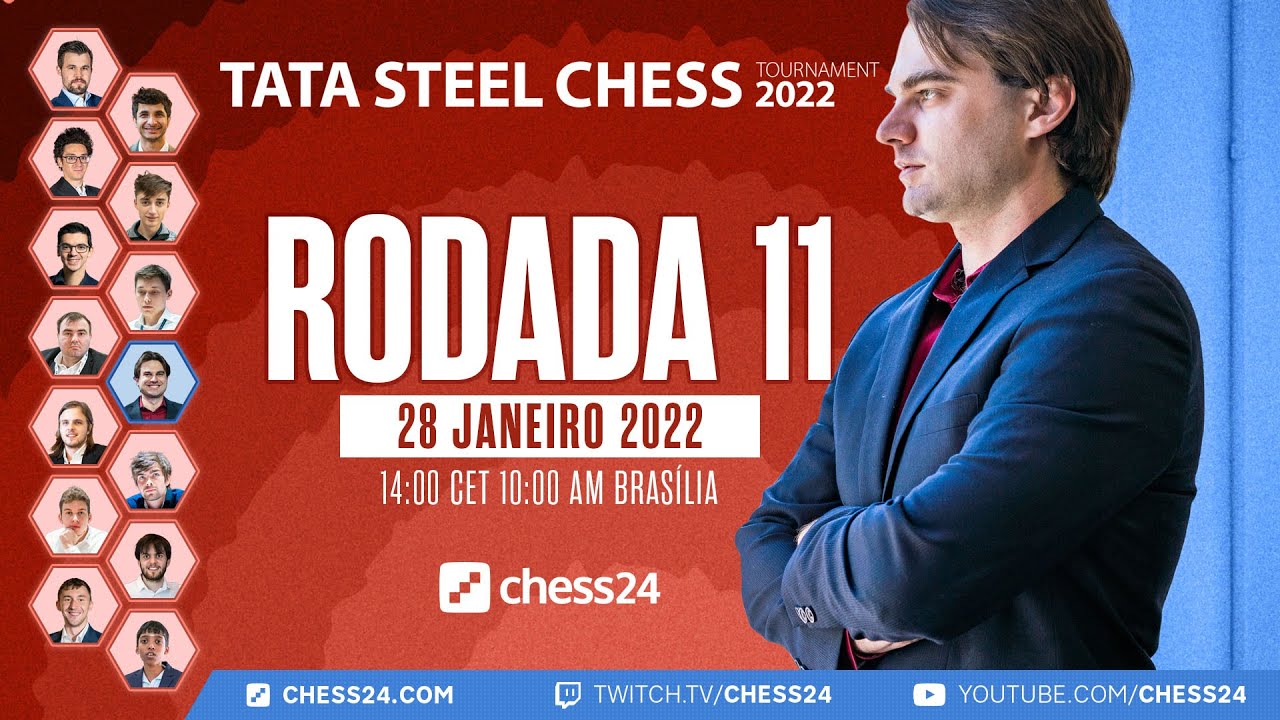 Tata Steel - R10: Carlsen se aproxima da liderança com 3 rodadas