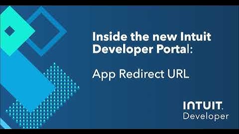 Inside the Intuit Developer Portal - App Redirect URL