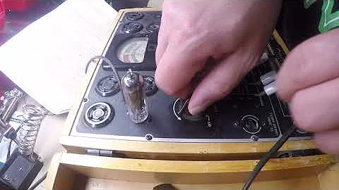 Testing RCA Victor 8 Bx6 Tubes with NRI Tube Tester.