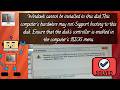 Windows can't install to this disk | Ensure that the disk's controller is enabled in the BIOS menu
