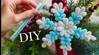 Christmas Idea! How to Make Christmas Snowflake from Pipe Cleaners | Christmas Crafts Decoration
