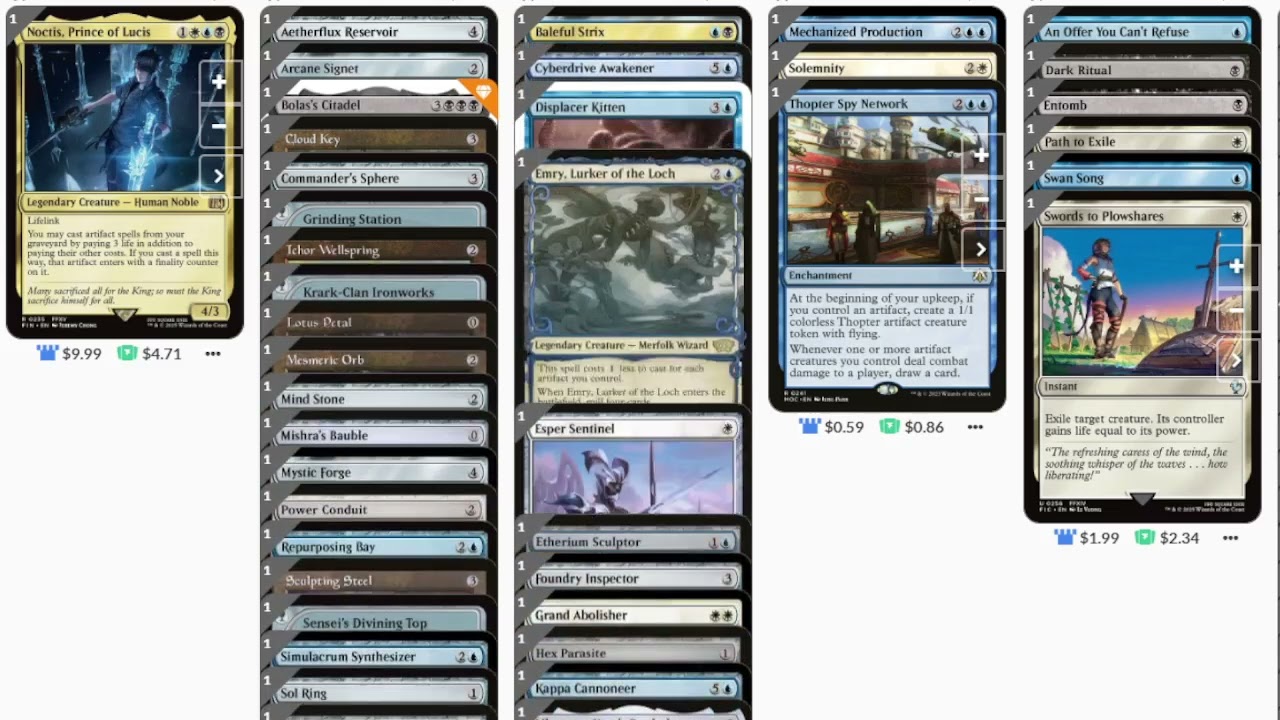 noctis lucis caelum mtg commander deck Building a 5 color noctis