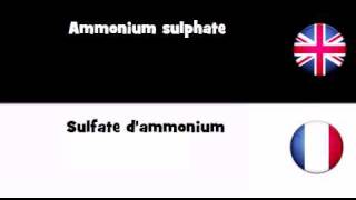 APPRENDRE L'ANGLAIS = Sulfate d'ammonium