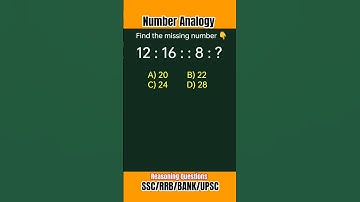 Reasoning Questions || Number Analogy ||  #shorts #reasoning #groupd #upsc #maths #ntpc