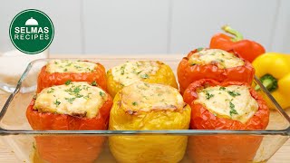 STUFFED BELL PEPPERS with ground beef and rice | Ramadan 2022 [ENG Subs]