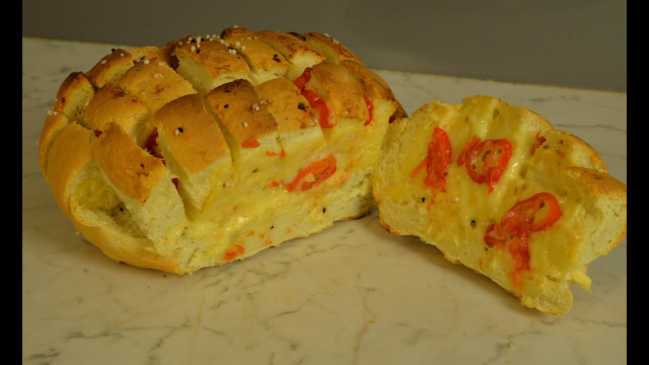 Partybrot / Käse-Tomaten Brot / Zupfbrot - YouTube