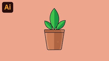 Adobe Illustrator CC Tutorial - Flat Design Potted Plants