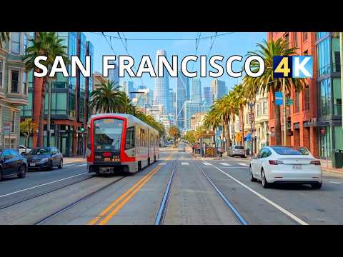 Driving Along San Francisco's Famous Muni Metro to Downtown 4K | California USA
