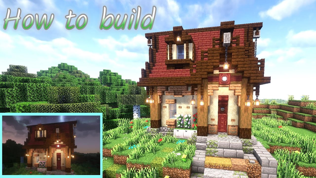 【minecraft】How to build サバイバルでも簡単に作れる可愛い家【マインクラフト】 - YouTube