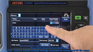 SKYSHL SS322T OTDR Save to EI/SOR Curve file Demo Video