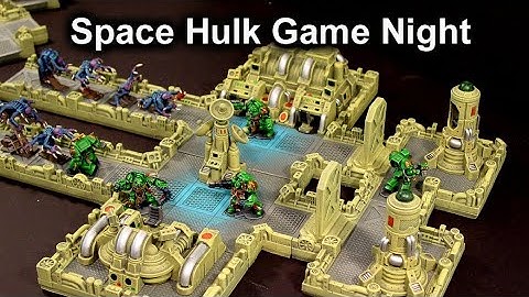 Space Hulk game night with custom 3D game board.